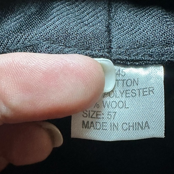 Fedora with Gold Metallic Band in Black with Pink and Teal Squares - 7-7 1/8 - Picture 6 of 6